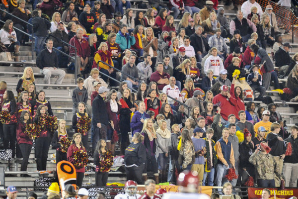 Escambia Academy fans cheer as the Cougars take on Bessemer Academy in the AISA Class AAA State Championship Game help Friday, November 21, 2014 at Troy University's Veterans Memorial Stadium. (Photo/Joey Meredith)