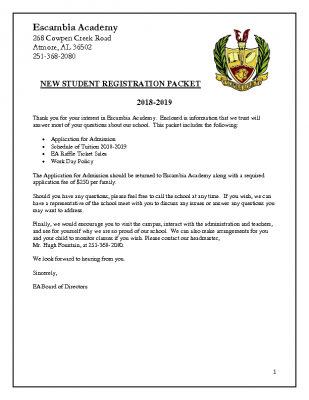 New Student Registration-PACKET-2019-2020