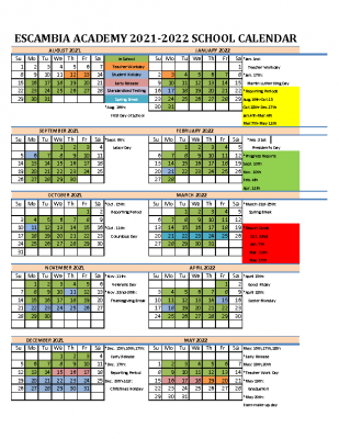 Calendar 2021 – 2022